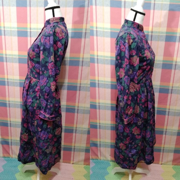 VTG LANZ Floral 80's Does Victorian Dress - Picture 3 of 5